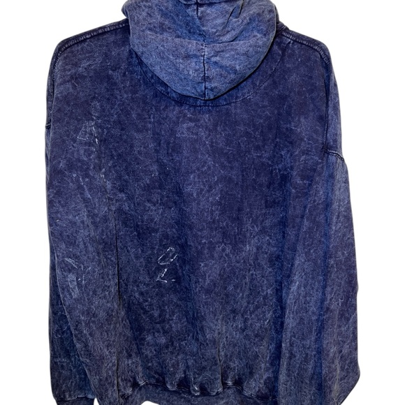 New blue stonewashed wolves hoodie by “color your life” size 2 XL XXL - Picture 3 of 5